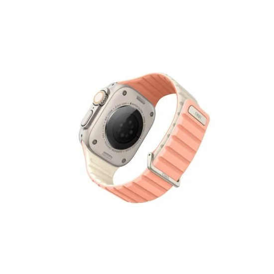Uniq Revix Evo Reversible Magnetic Apple Watch Strap 49/45/44/42Mm - Crepe (Crepe Pink/Ivory)